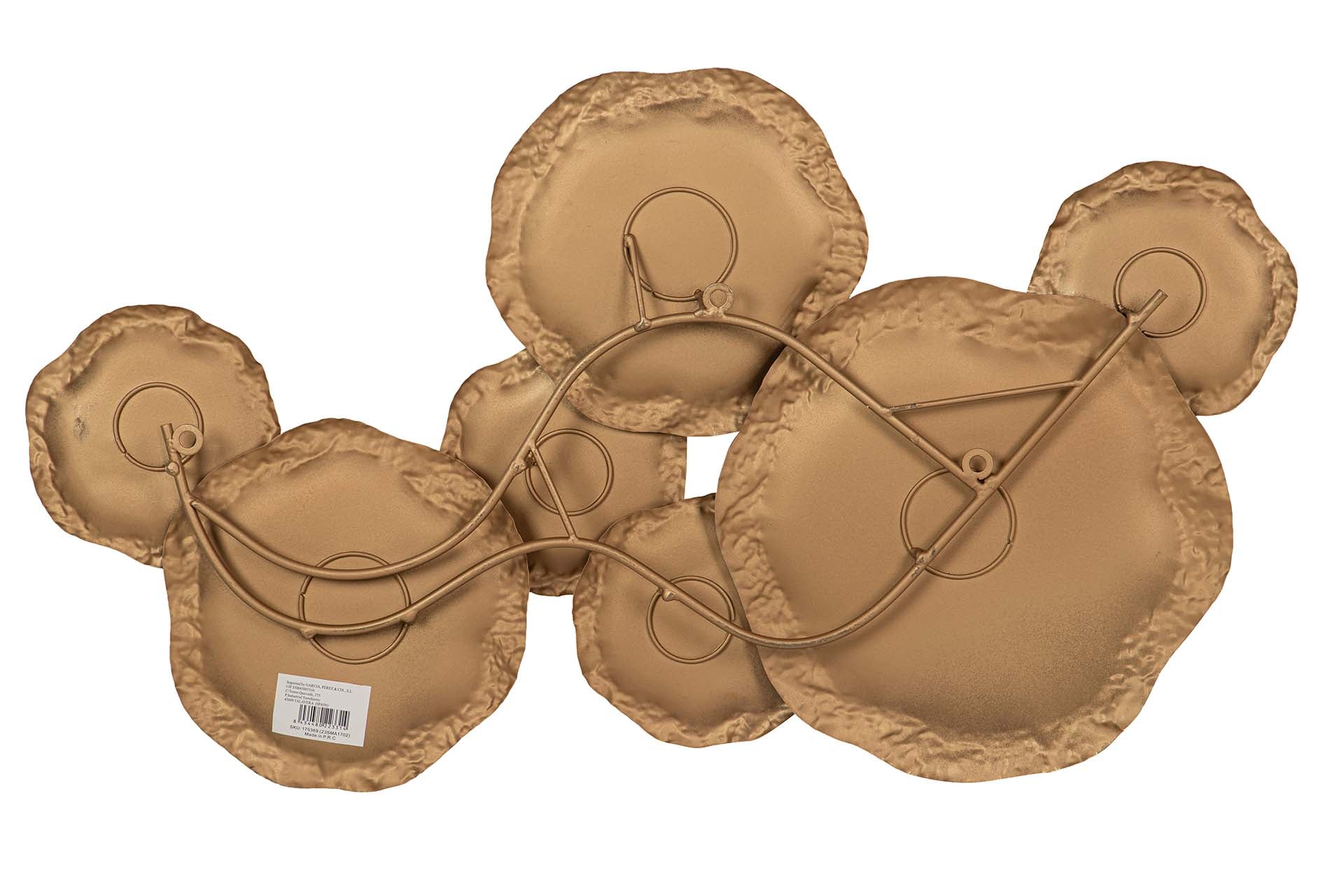 ORNAMENTO DE PAREDE DE METAL BRANCO MARROM 82x6x50 CM