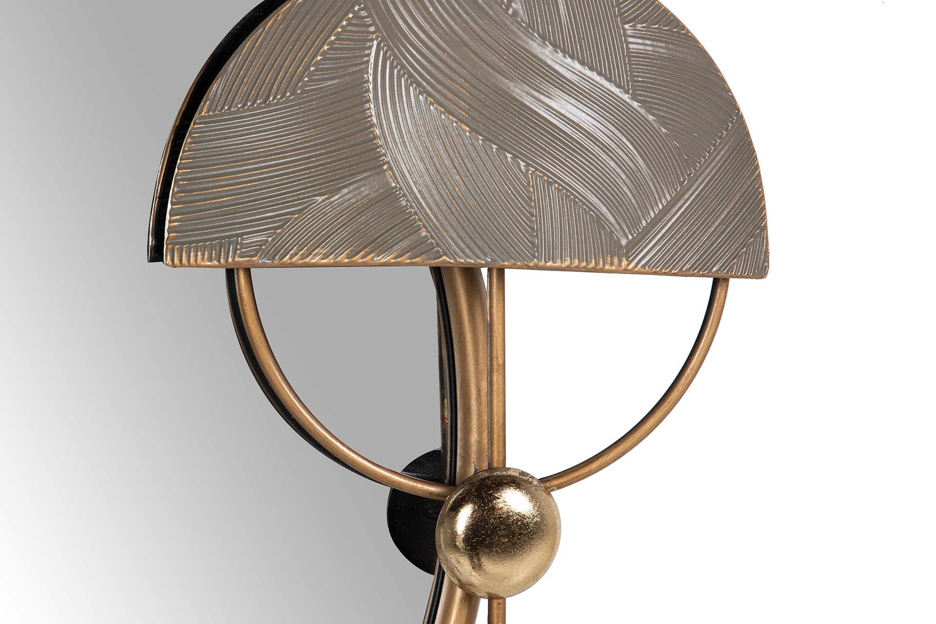 DECORAÇÃO DE PAREDE DE METAL ESPELHO MARROM DOURADO 94x8x70 CM