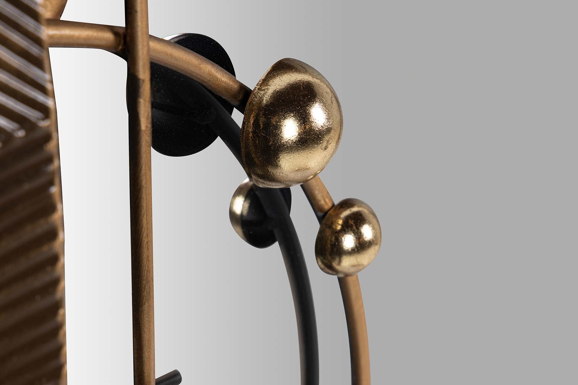 DECORAÇÃO DE PAREDE DE METAL ESPELHO MARROM DOURADO 94x8x70 CM