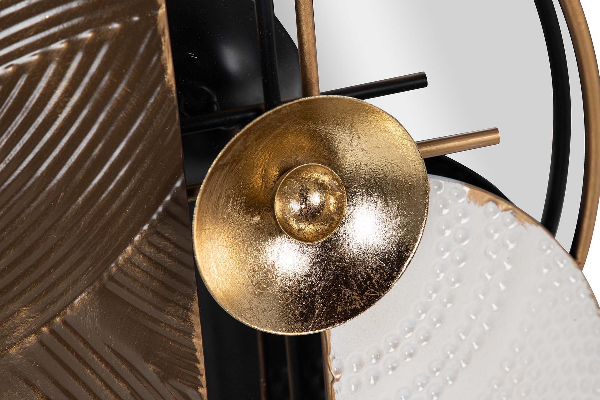 DECORAÇÃO DE PAREDE DE METAL ESPELHO MARROM DOURADO 94x8x70 CM