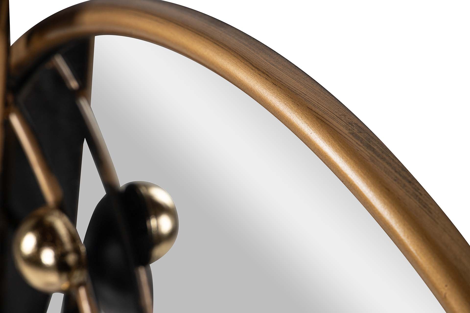 DECORAÇÃO DE PAREDE DE METAL ESPELHO MARROM DOURADO 94x8x70 CM