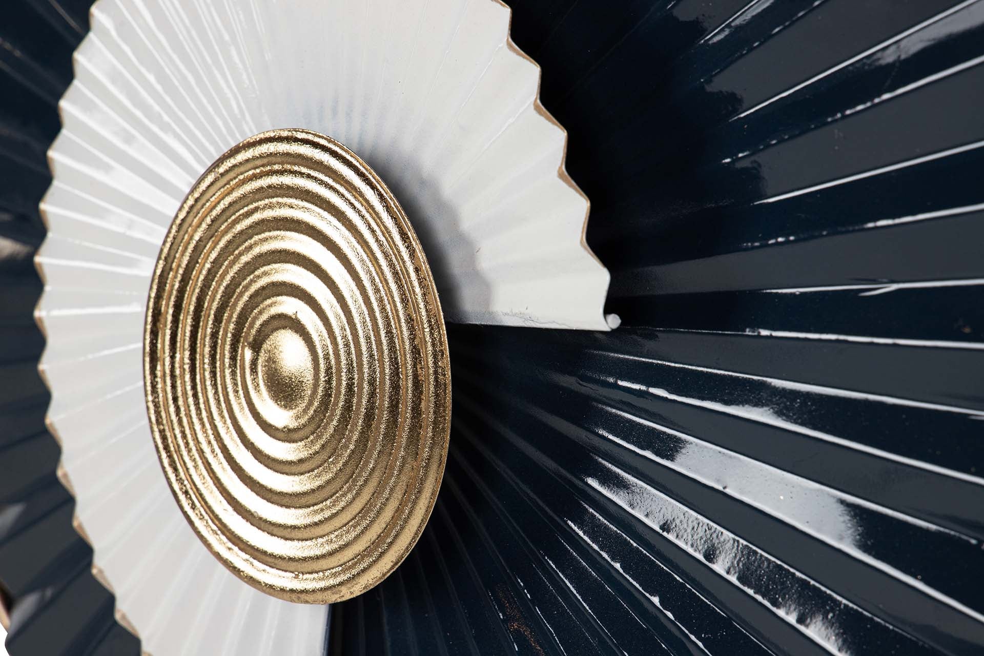 DECORAÇÃO DE PAREDE DE METAL AZUL DOURADO 71x6x77 CM