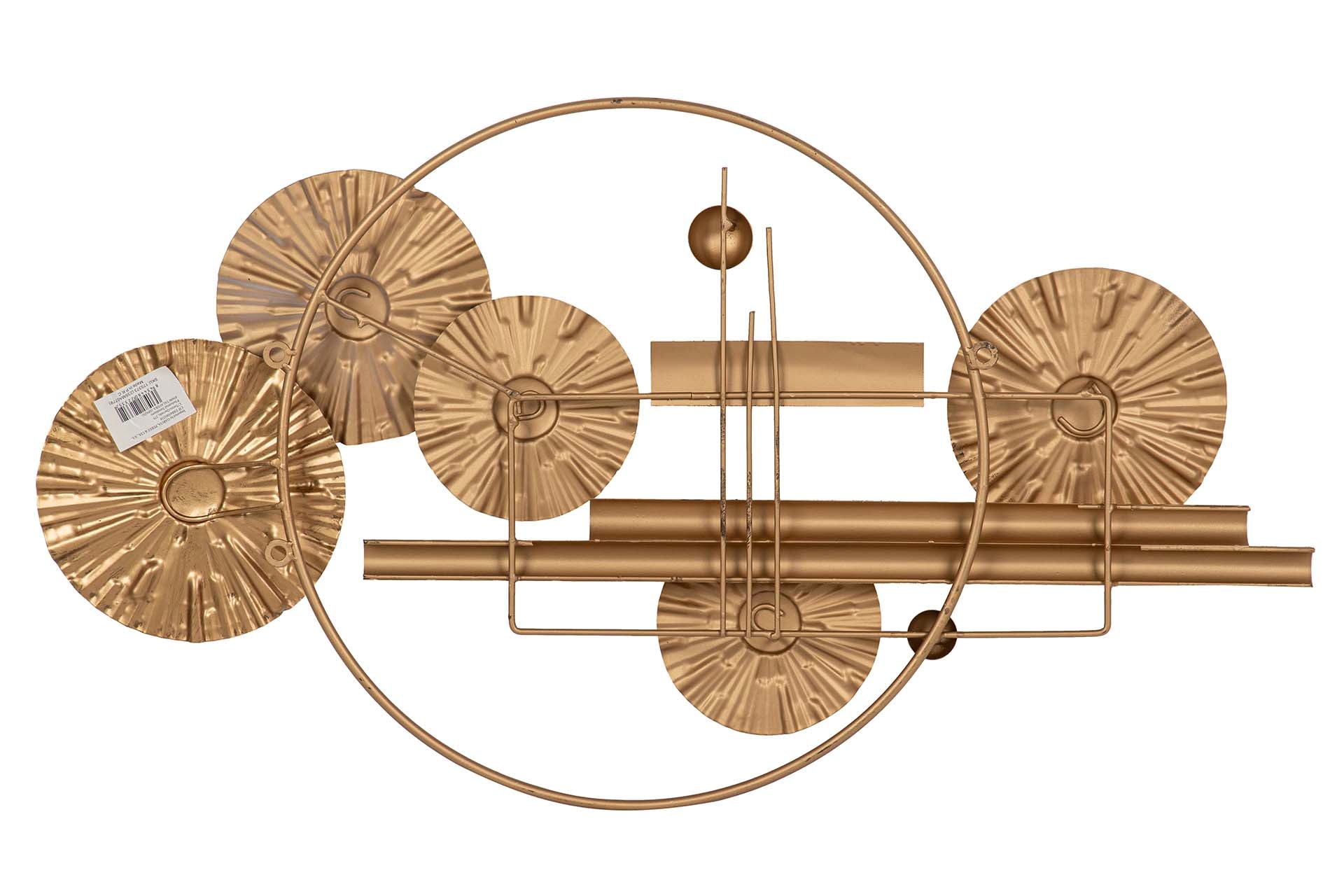 ORNAMENTO DE PAREDE DE METAL BRANCO MARROM 91x5x50 CM