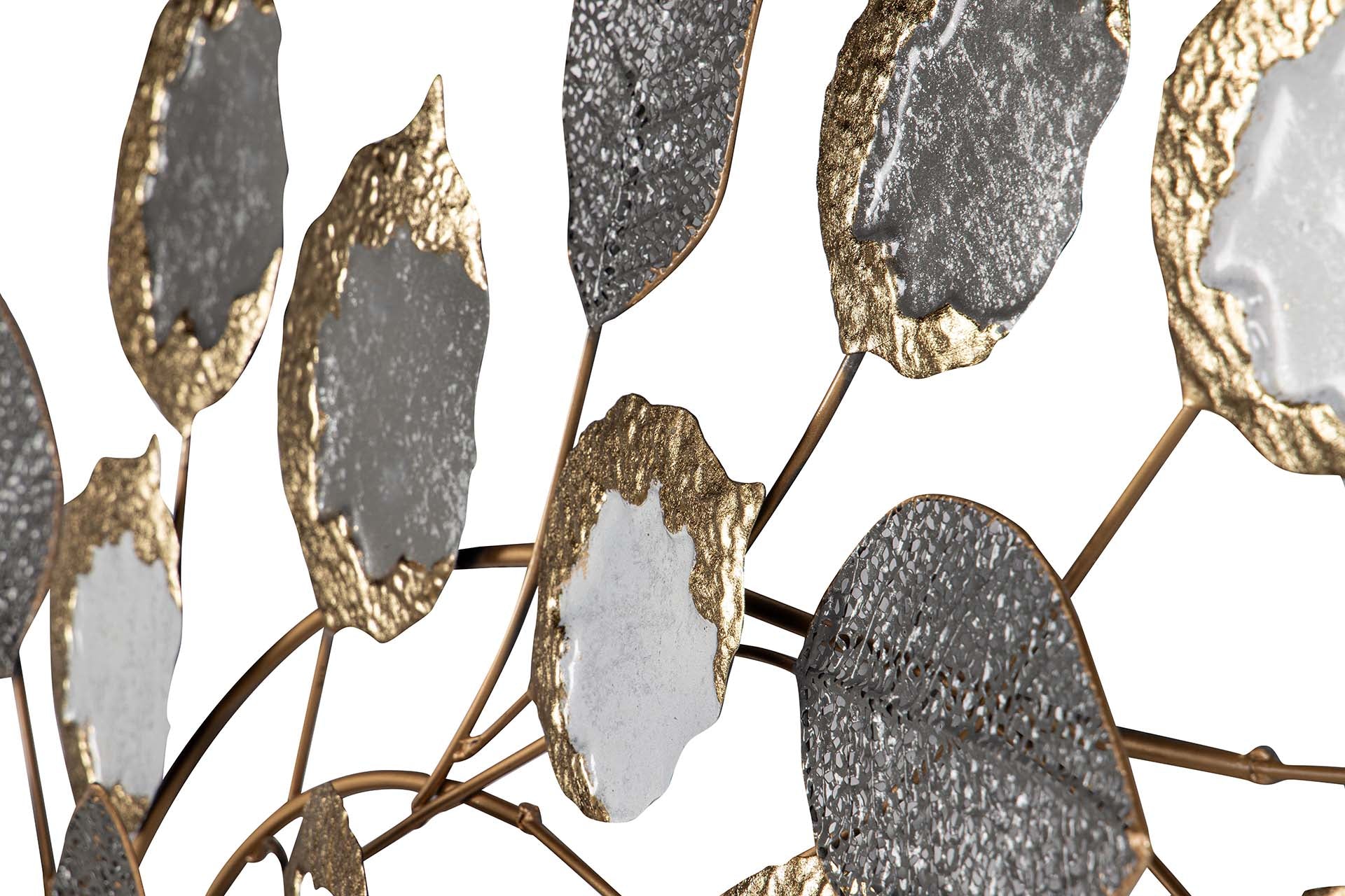 ORNAMENTO DE PAREDE DE METAL MARROM DOURADO 118x6x60 CM