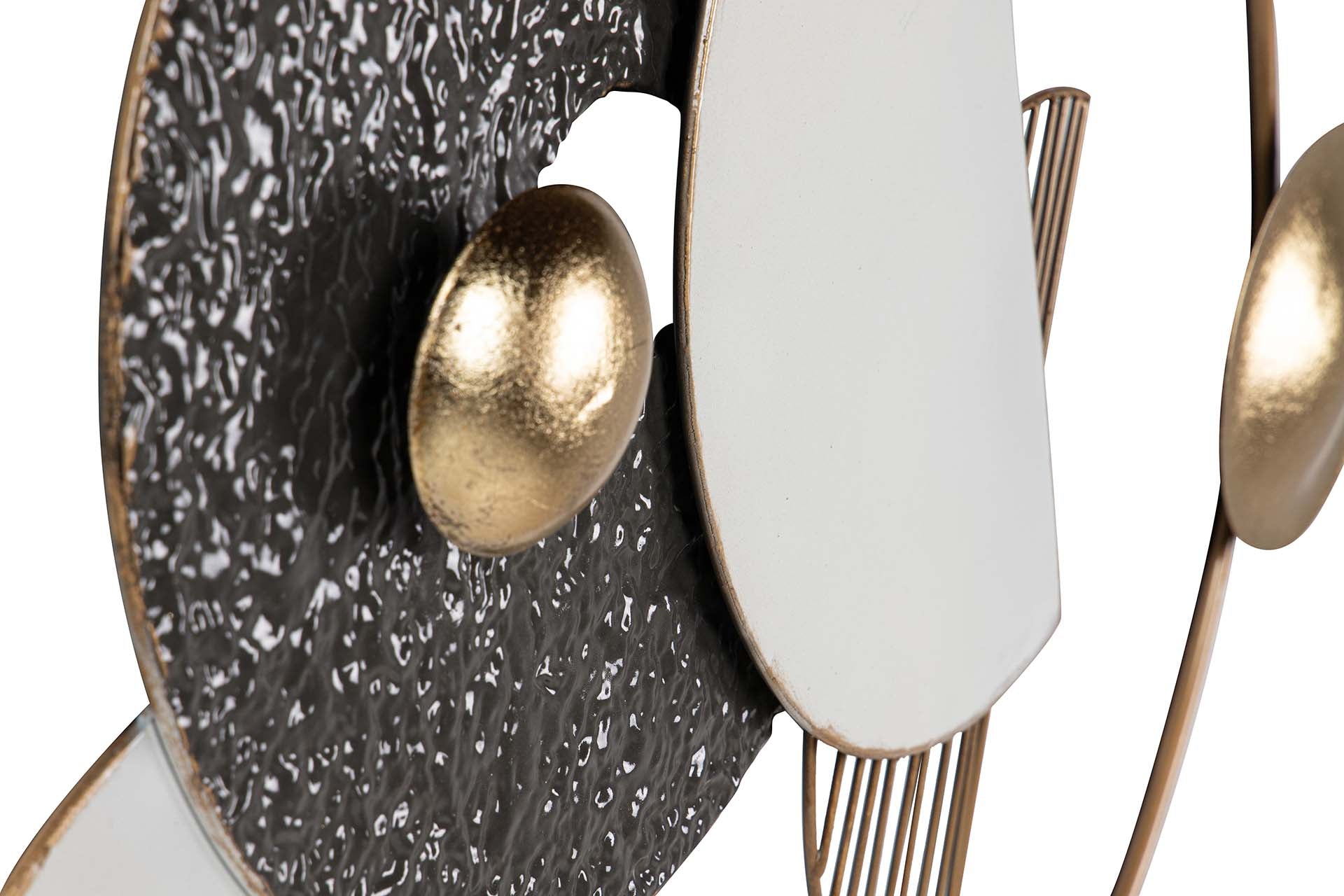 DECORAÇÃO DE PAREDE DE METAL PRETO E BRANCO 71x6x59 CM