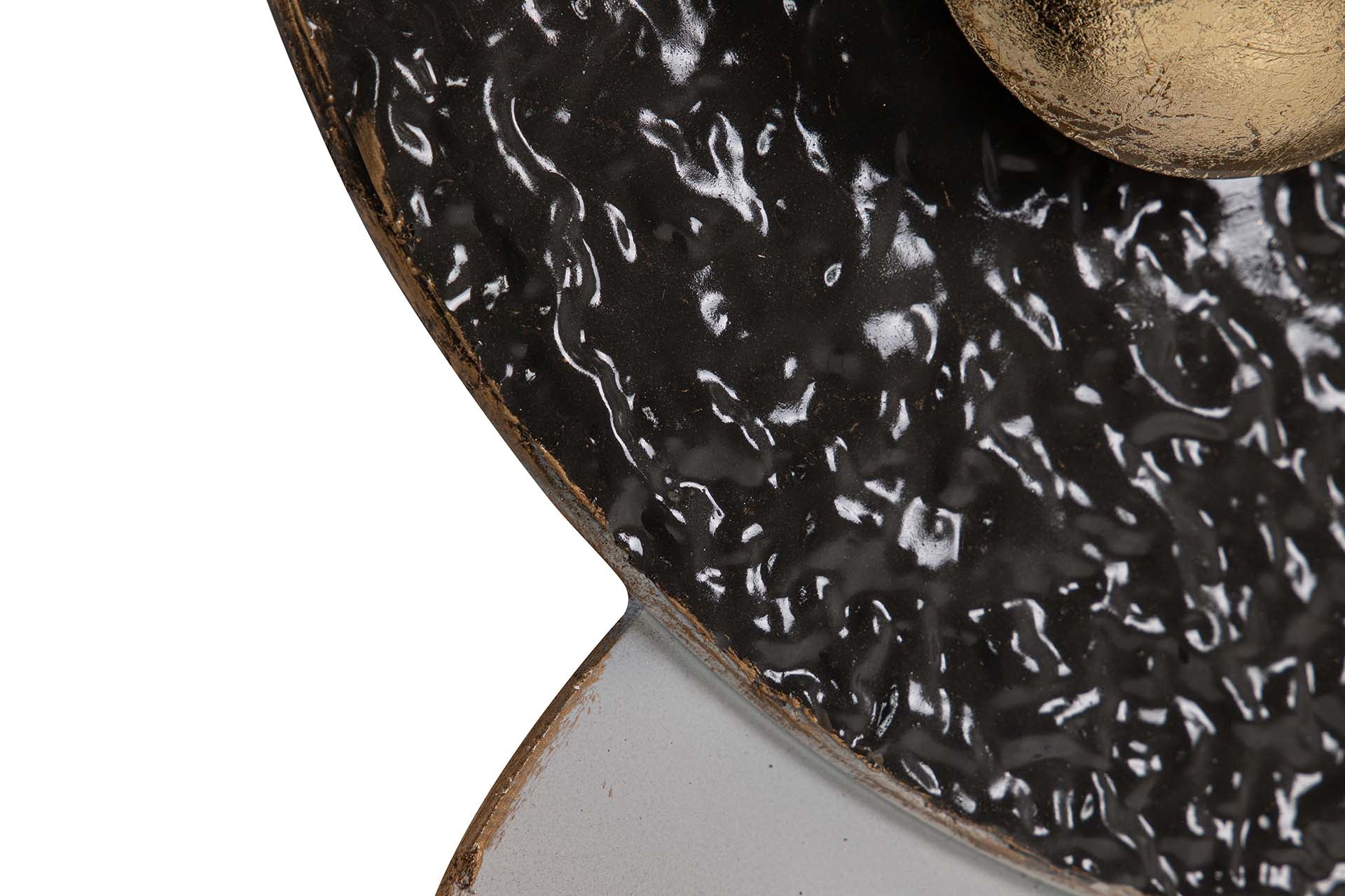 DECORAÇÃO DE PAREDE DE METAL PRETO E BRANCO 71x6x59 CM