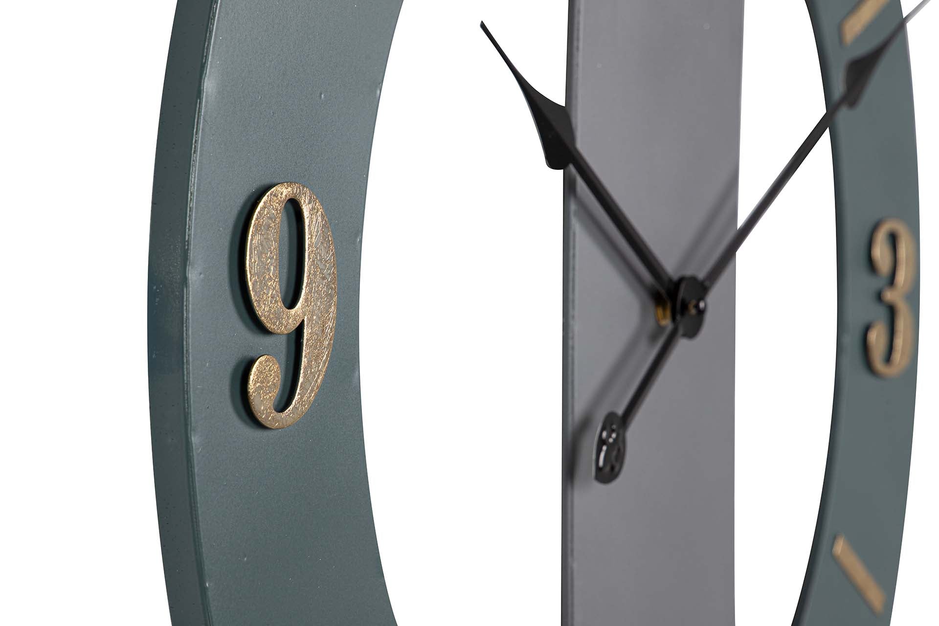 RELÓGIO DE PAREDE DE METAL CINZA DOURADO 59x4x71 CM