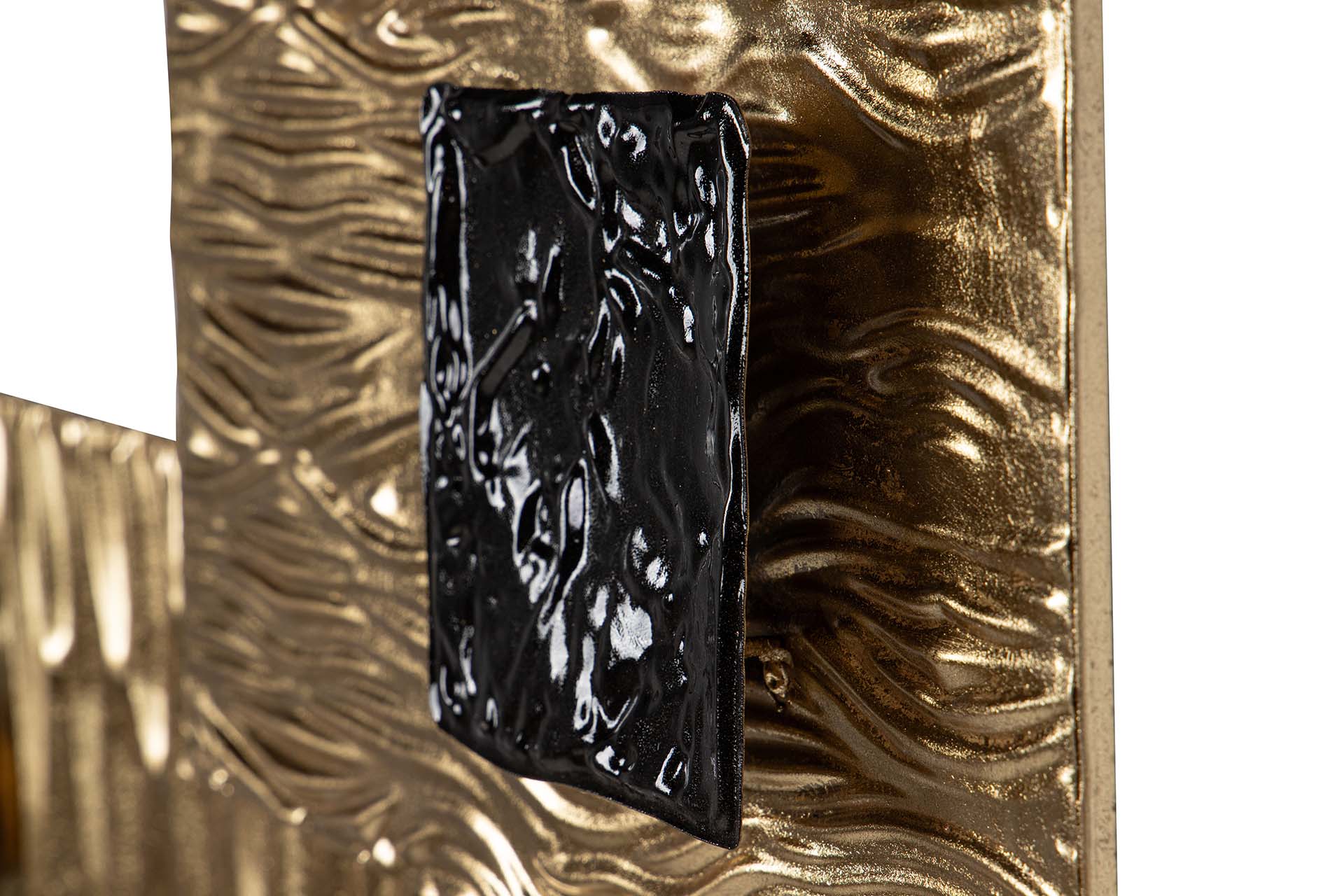 ORNAMENTO DE PAREDE DE METAL PRETO DOURADO 63x5x126 CM