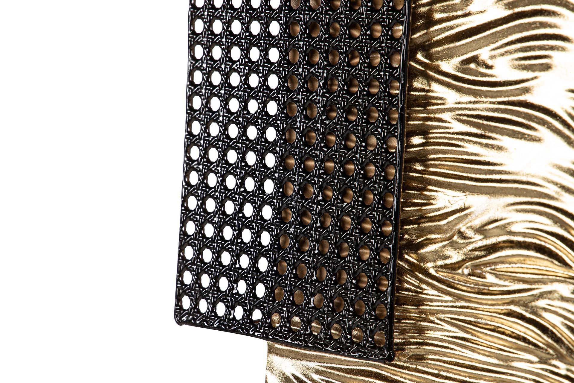 ORNAMENTO DE PAREDE DE METAL PRETO DOURADO 63x5x126 CM