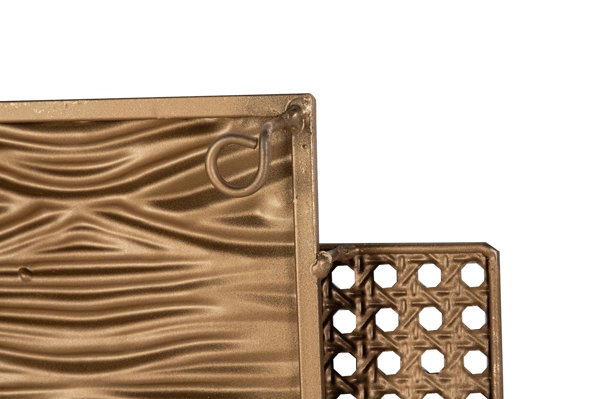 ORNAMENTO DE PAREDE DE METAL PRETO DOURADO 63x5x126 CM