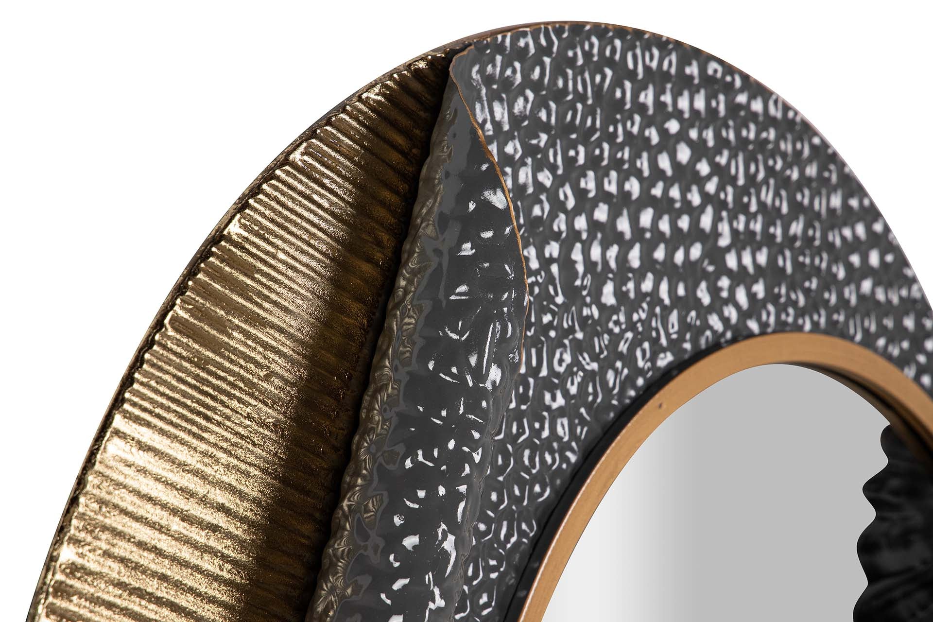 METAL WALL DECORATION MIRROR GREY WHITE 80x8x71 CM