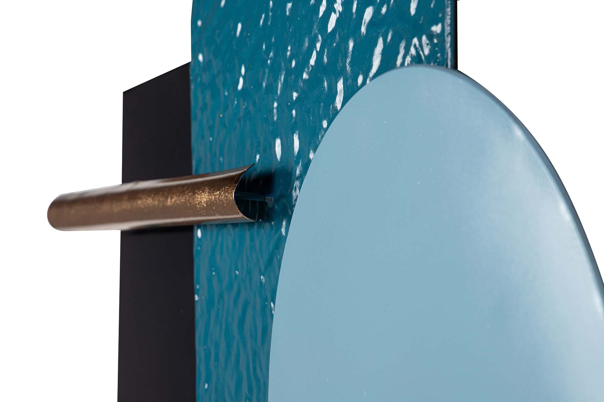 ORNAMENTO DE PAREDE DE METAL AZUL PRETO 74x6x58 CM