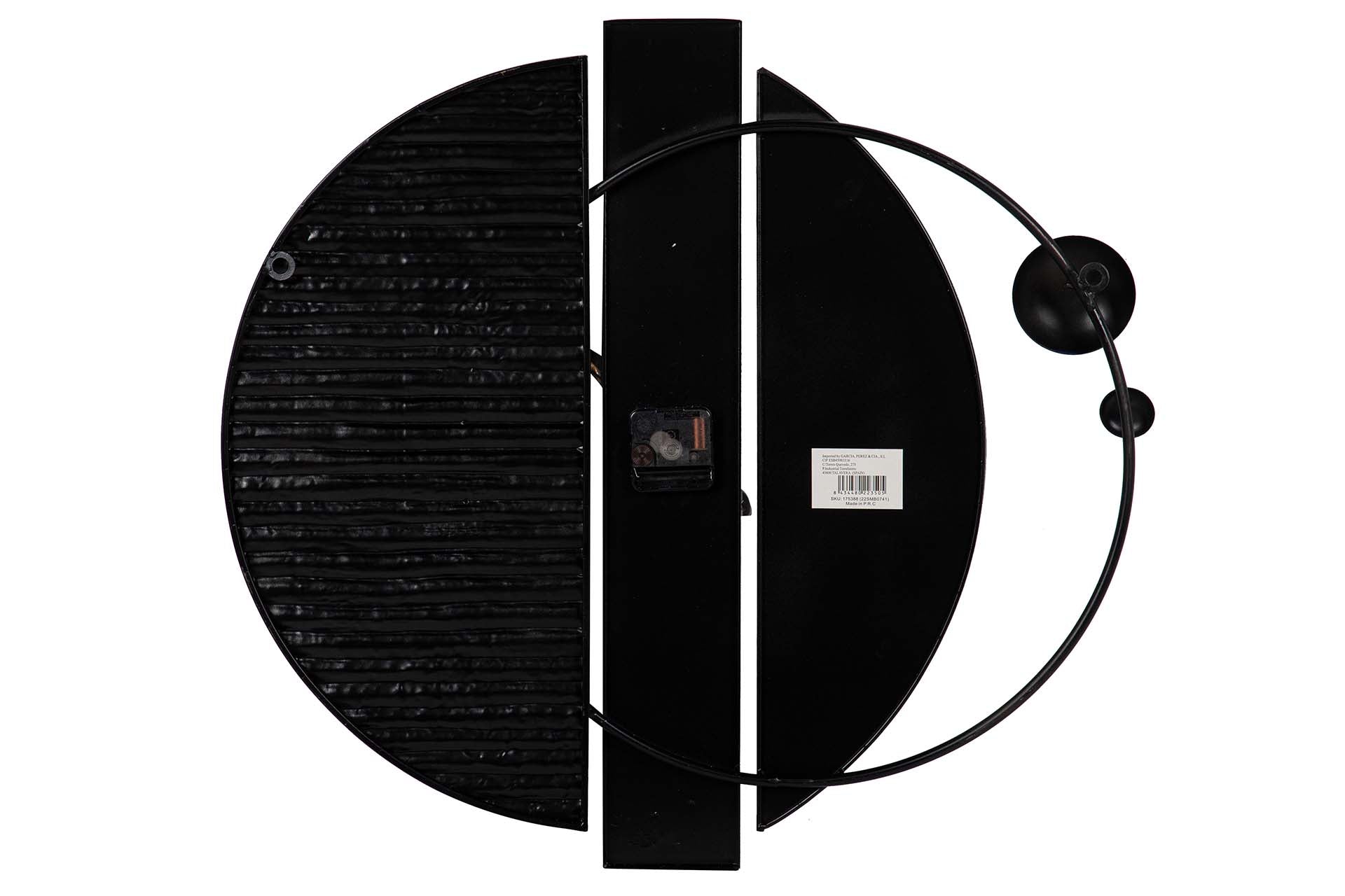 RELOJ PARED METAL AZUL NEGRO 62x6x57 CM
