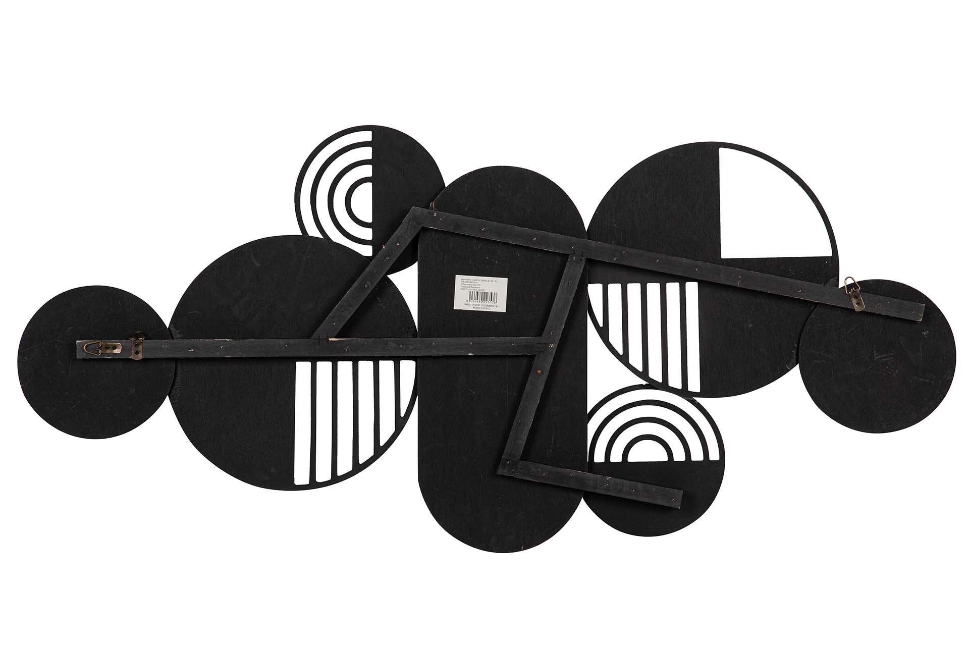 ORNAMENTO DE PAREDE DE METAL PRETO MARROM 107x3x50 CM