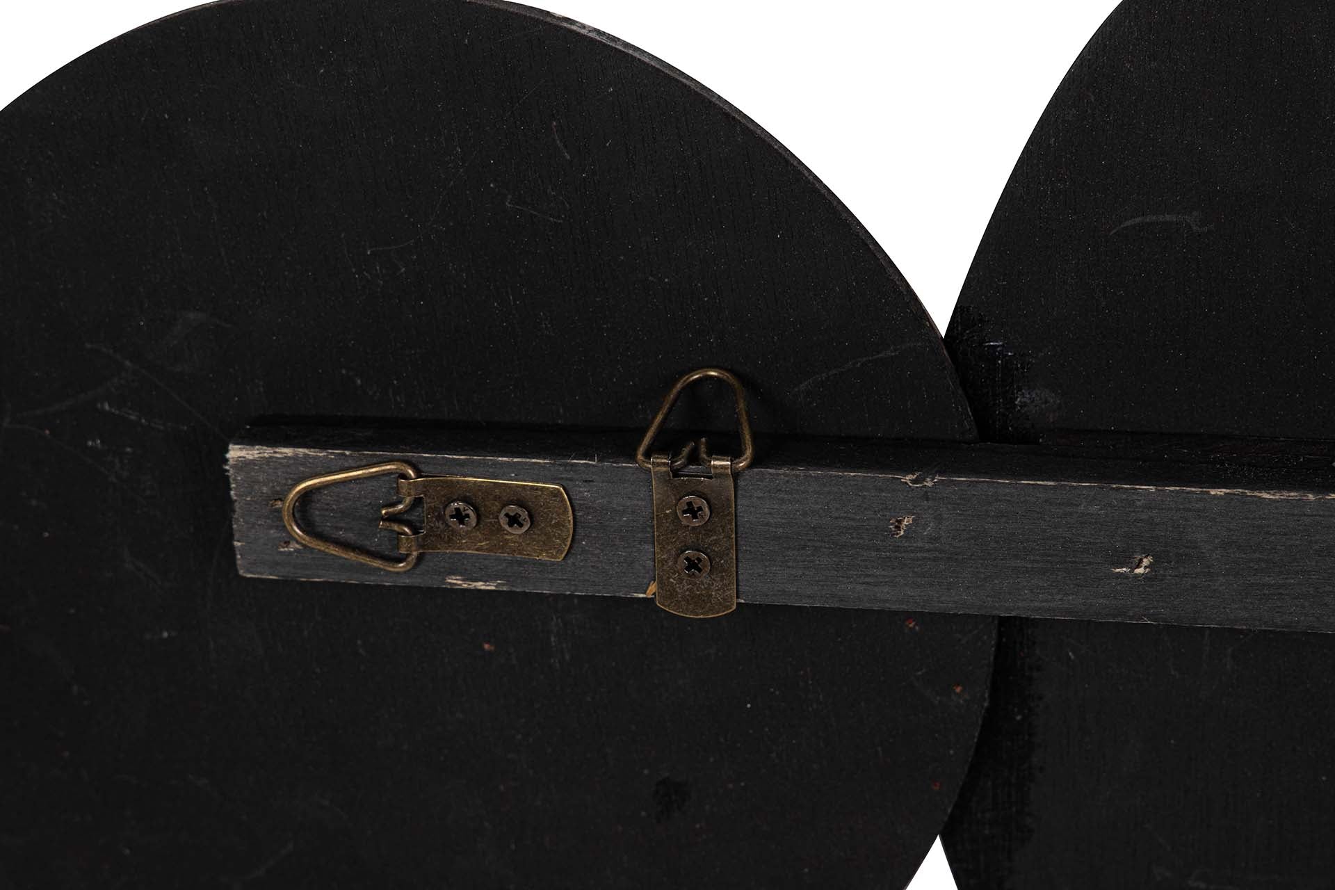 ORNAMENTO DE PAREDE DE METAL PRETO MARROM 107x3x50 CM