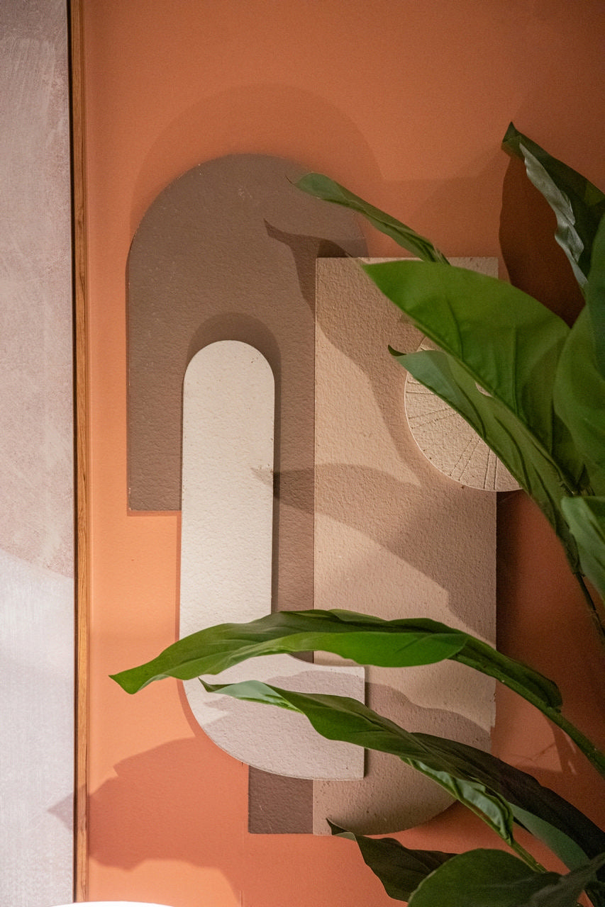 ADORNO PARED METAL MARRON BEIGE 41x2x60 CM