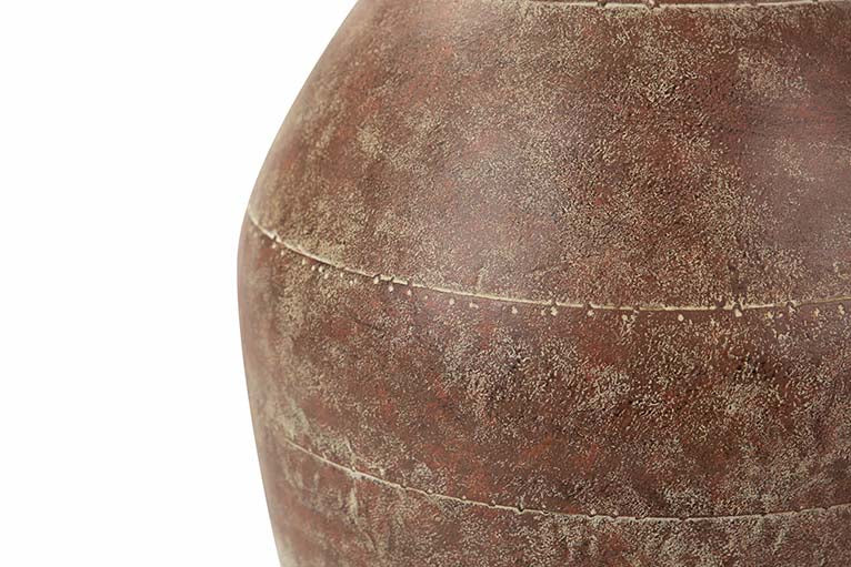 JARRON METAL MARRON BEIGE 28x28x37 CM