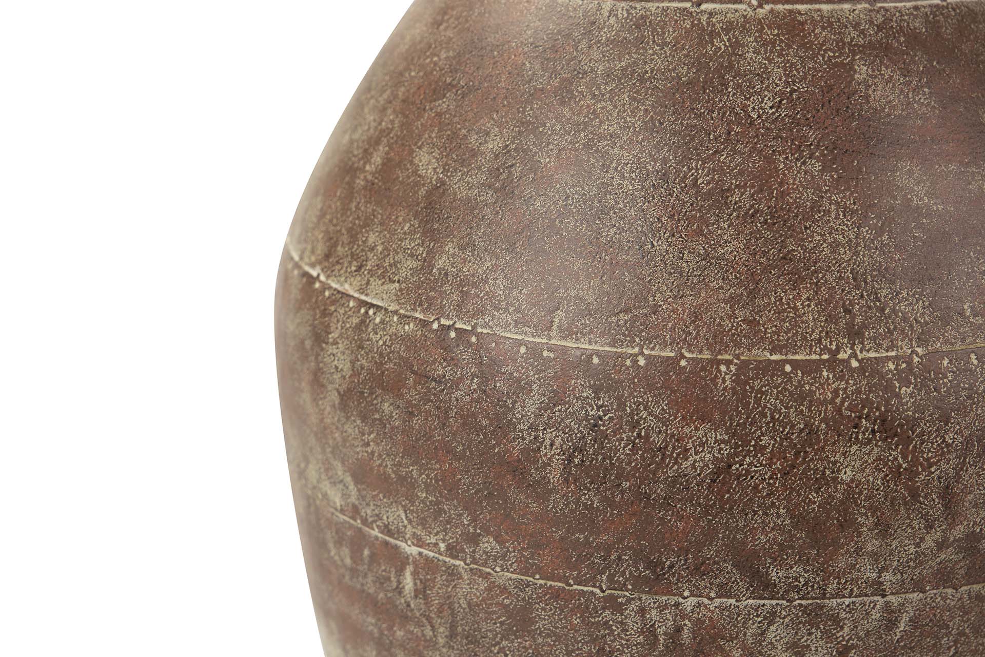 BROWN BEIGE METAL VASE 28x28x37 CM