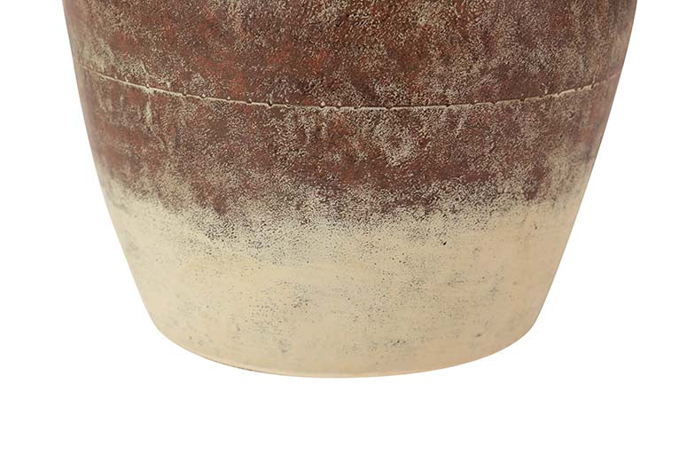 JARRON METAL MARRON BEIGE 28x28x37 CM