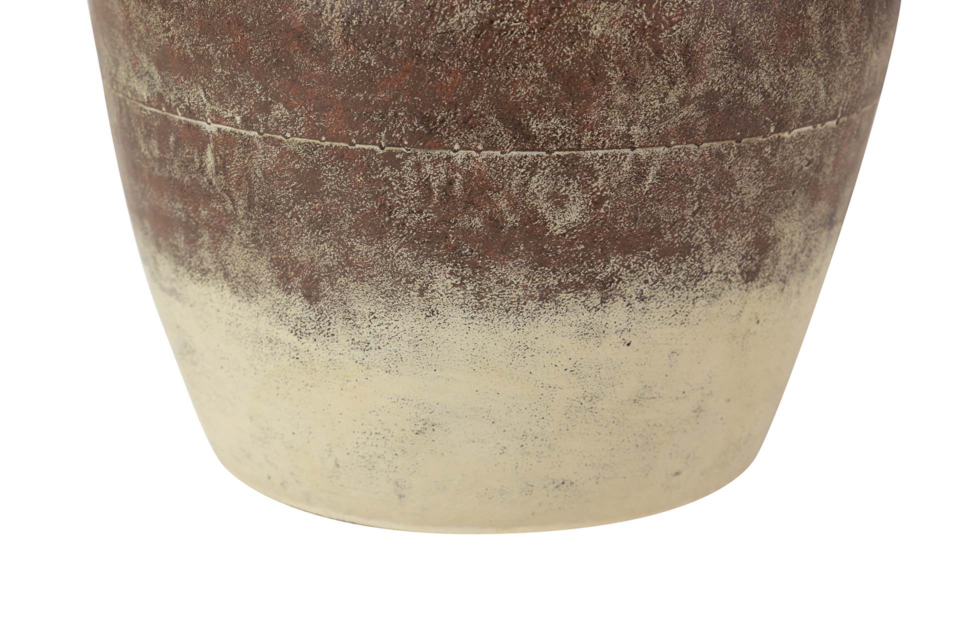 BROWN BEIGE METAL VASE 28x28x37 CM