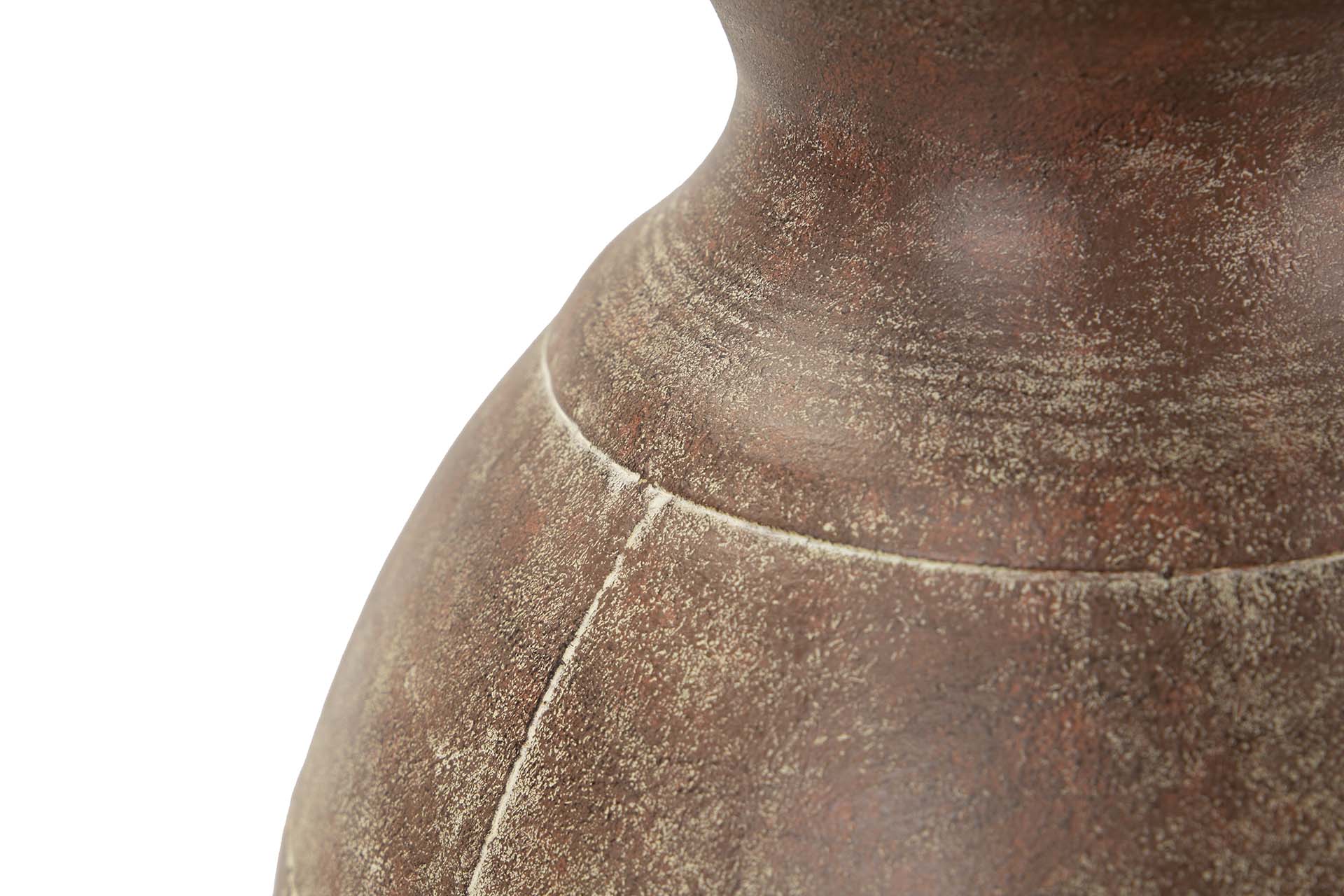 BROWN BEIGE METAL VASE 28x28x37 CM