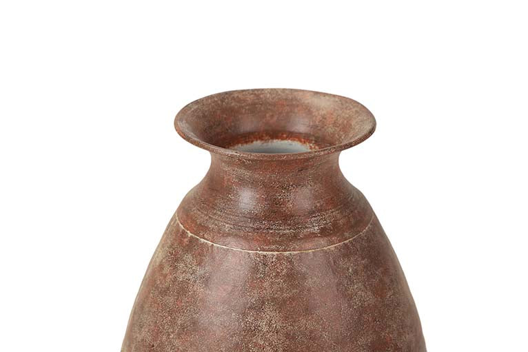 JARRON METAL MARRON BEIGE 28x28x46 CM