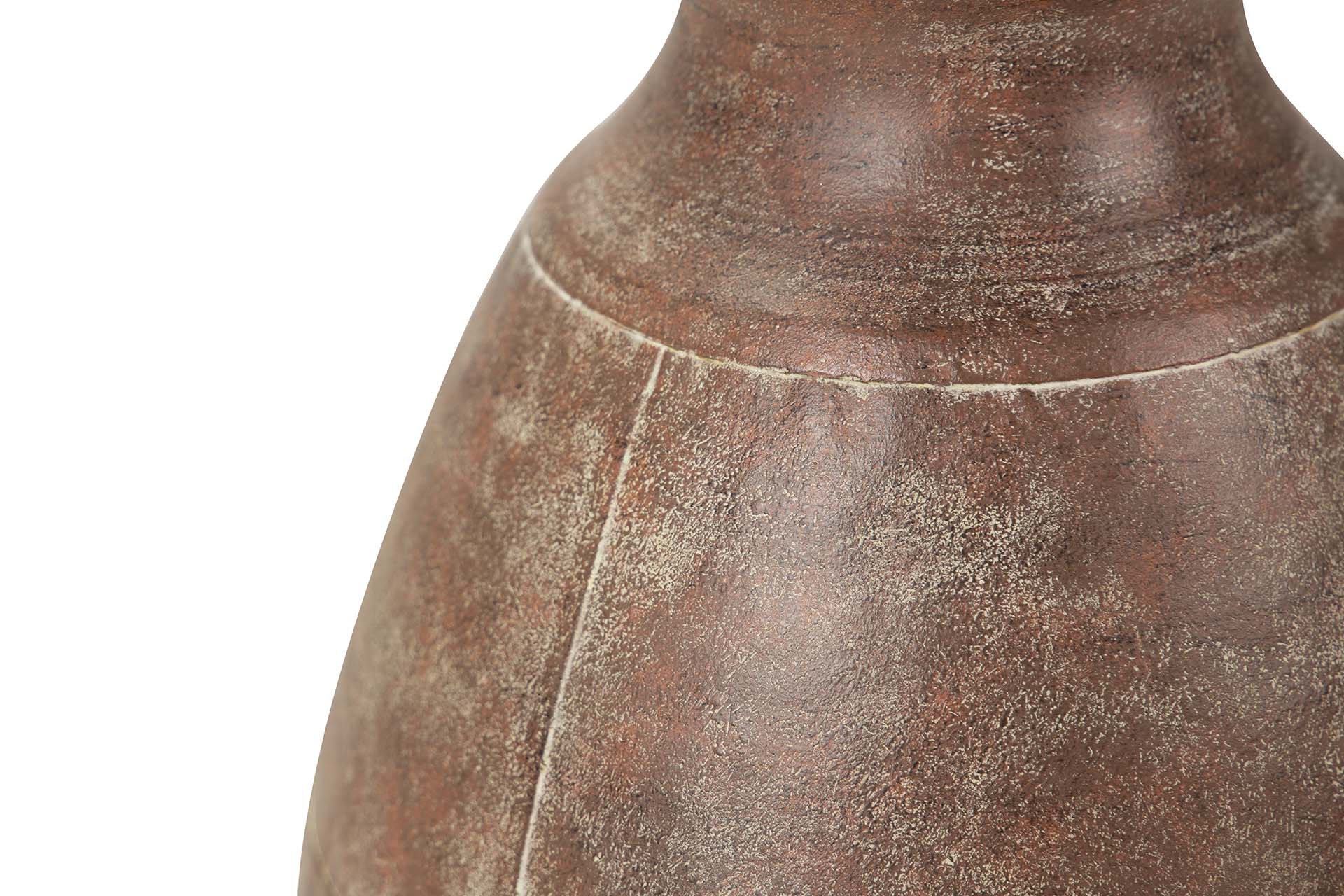 BROWN BEIGE METAL VASE 28x28x46 CM