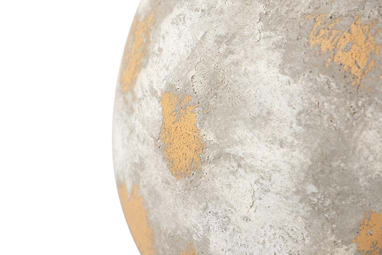 JARRON METAL BLANCO BIEGE 30x30x33 CM