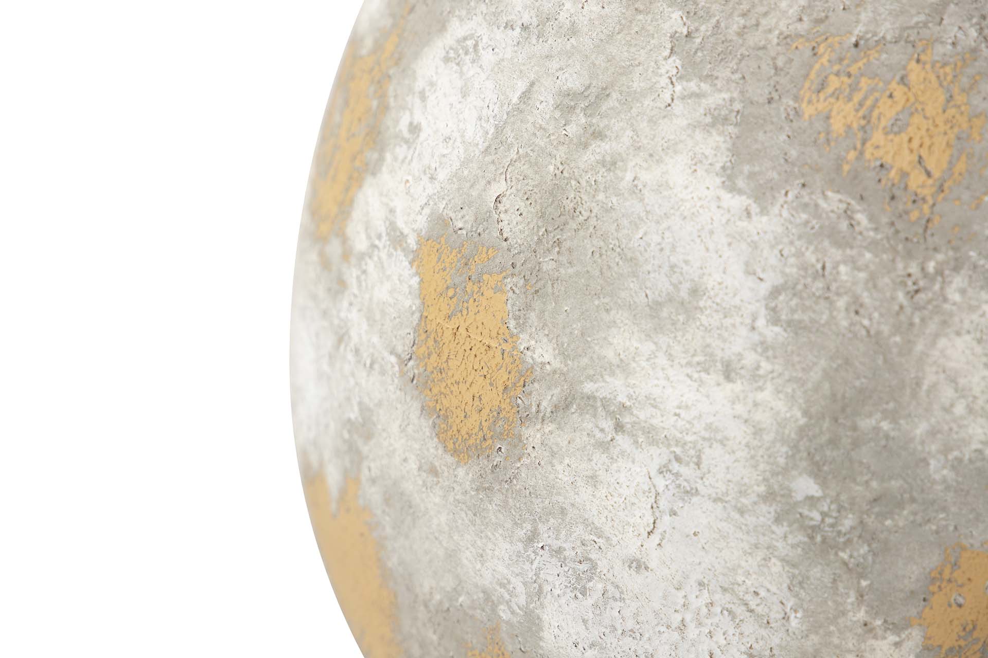 WHITE BEIGE METAL VASE 30x30x33 CM