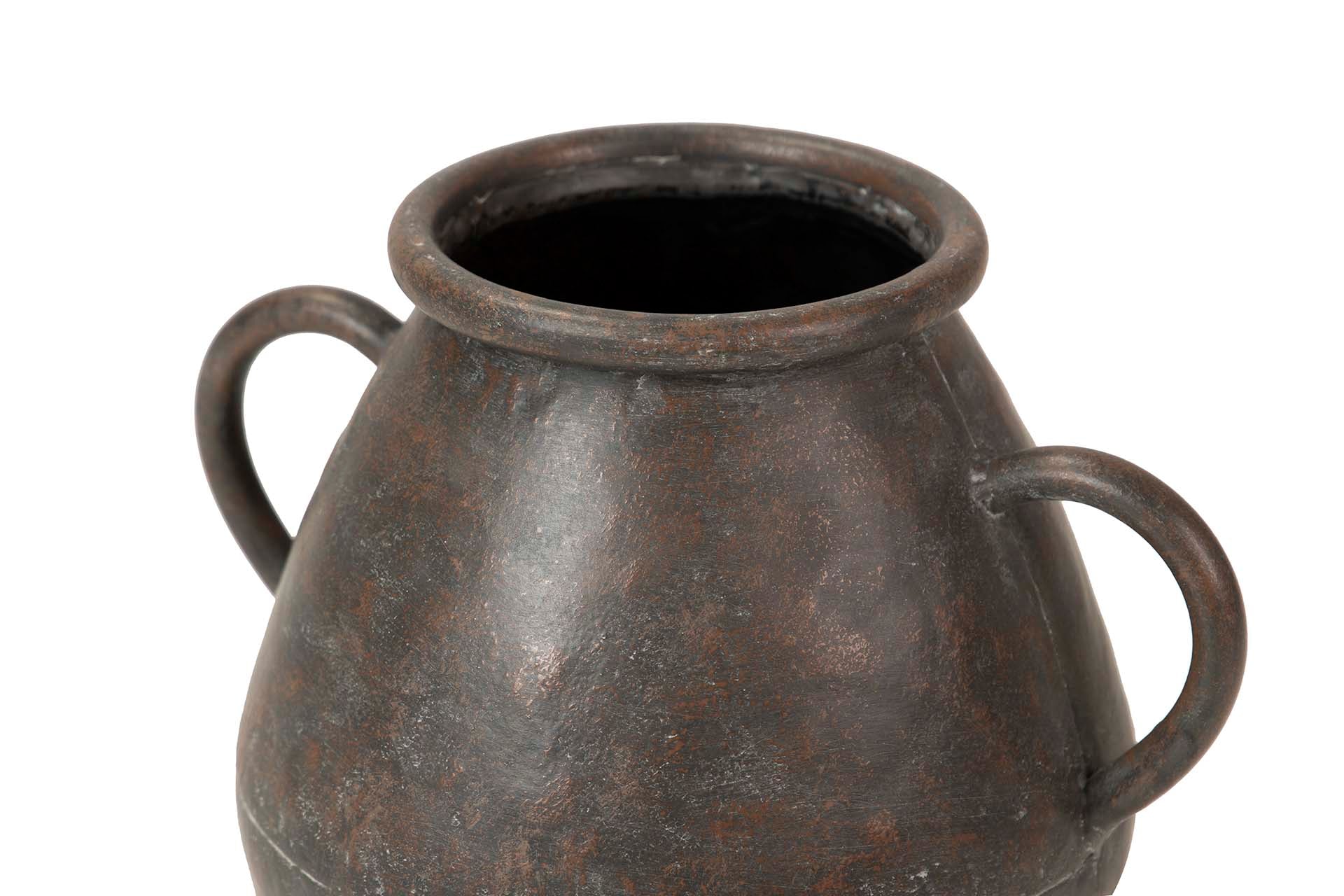 BLACK METAL VASE 30x30x36 CM