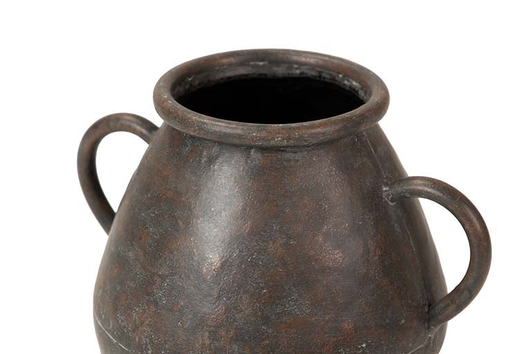 BLACK METAL VASE 30x30x36 CM