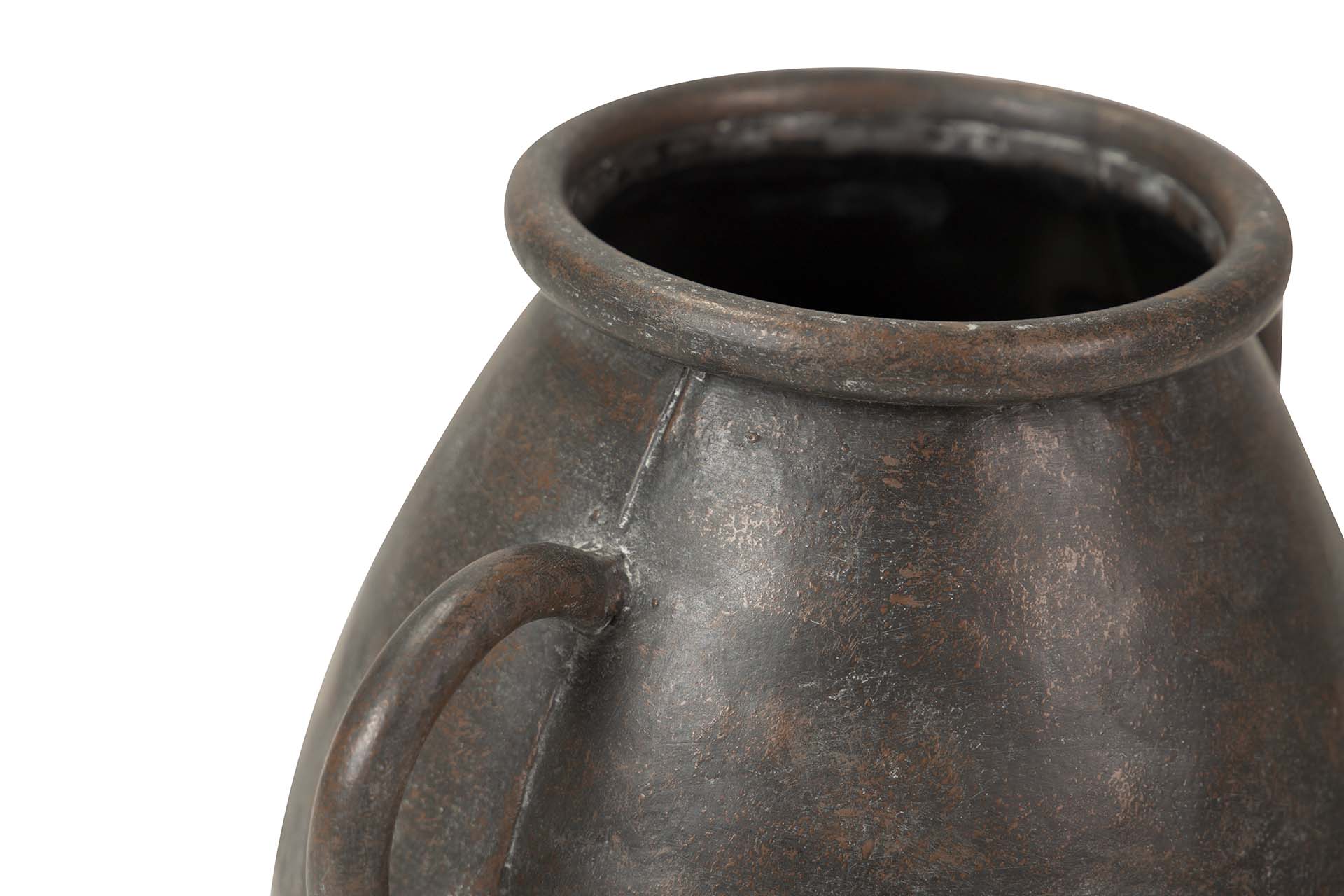 BLACK METAL VASE 30x30x36 CM