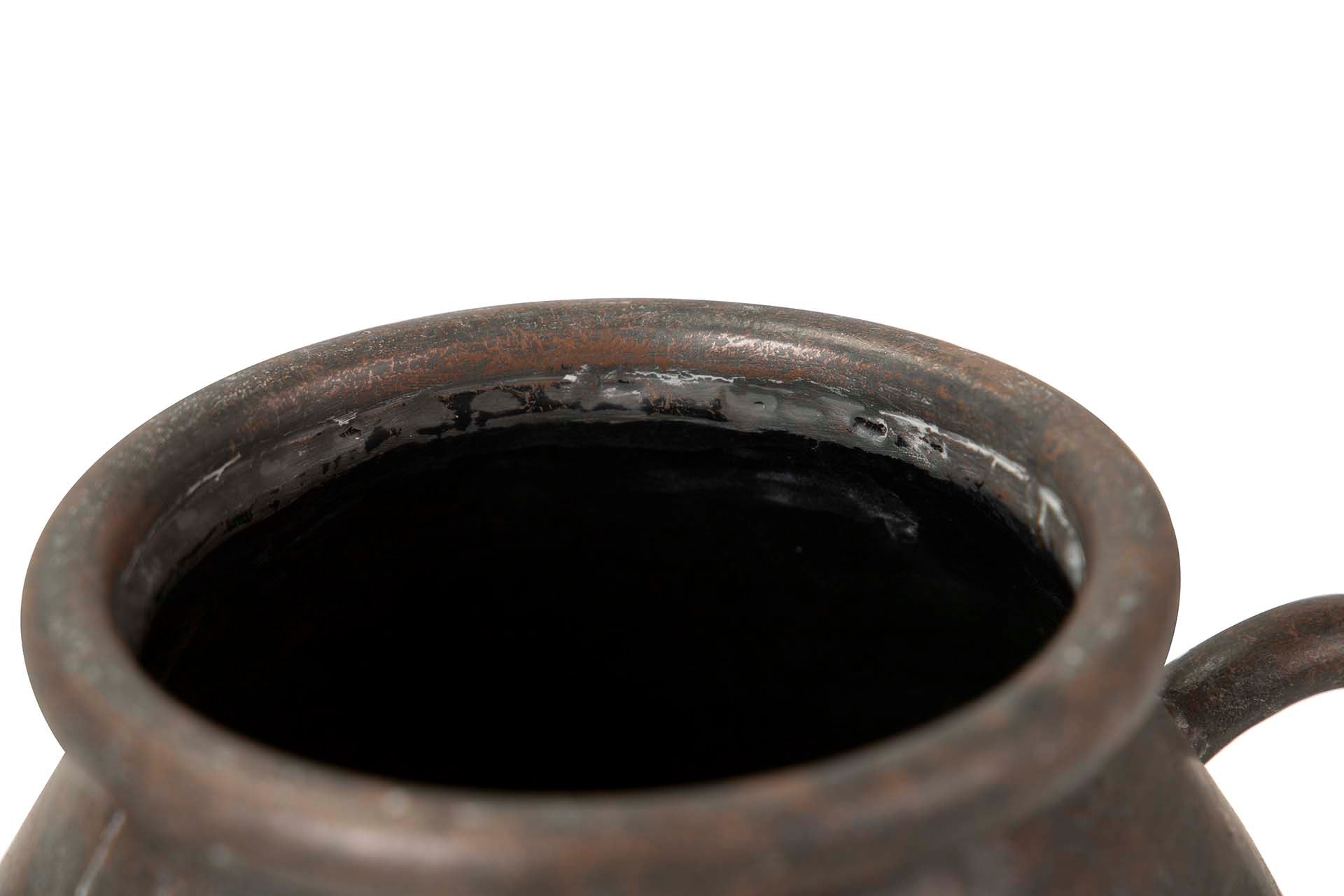 BLACK METAL VASE 30x30x36 CM