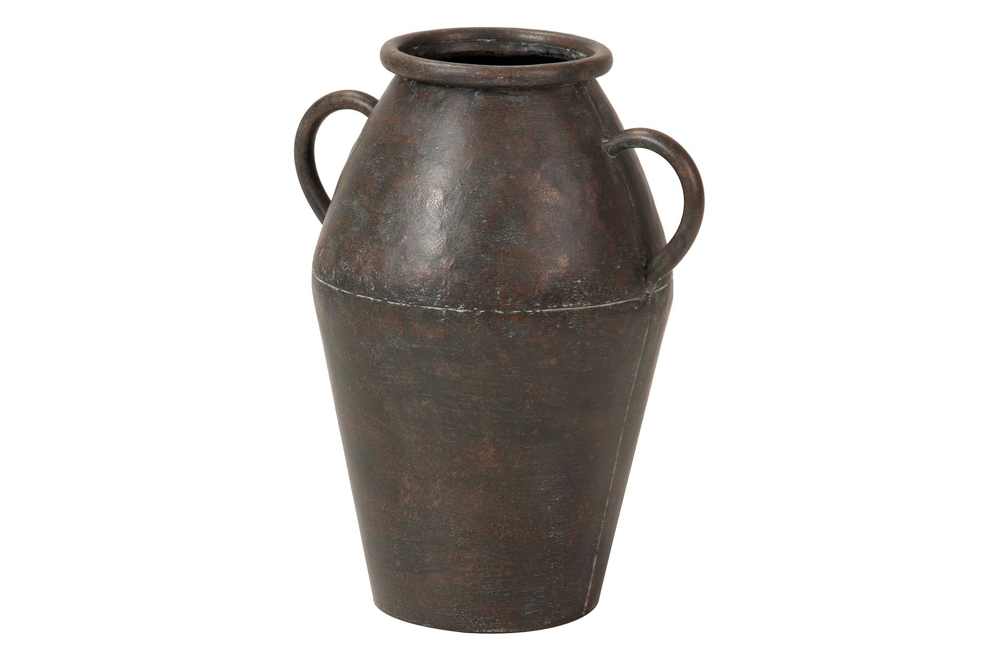 BLACK METAL VASE 30x30x36 CM