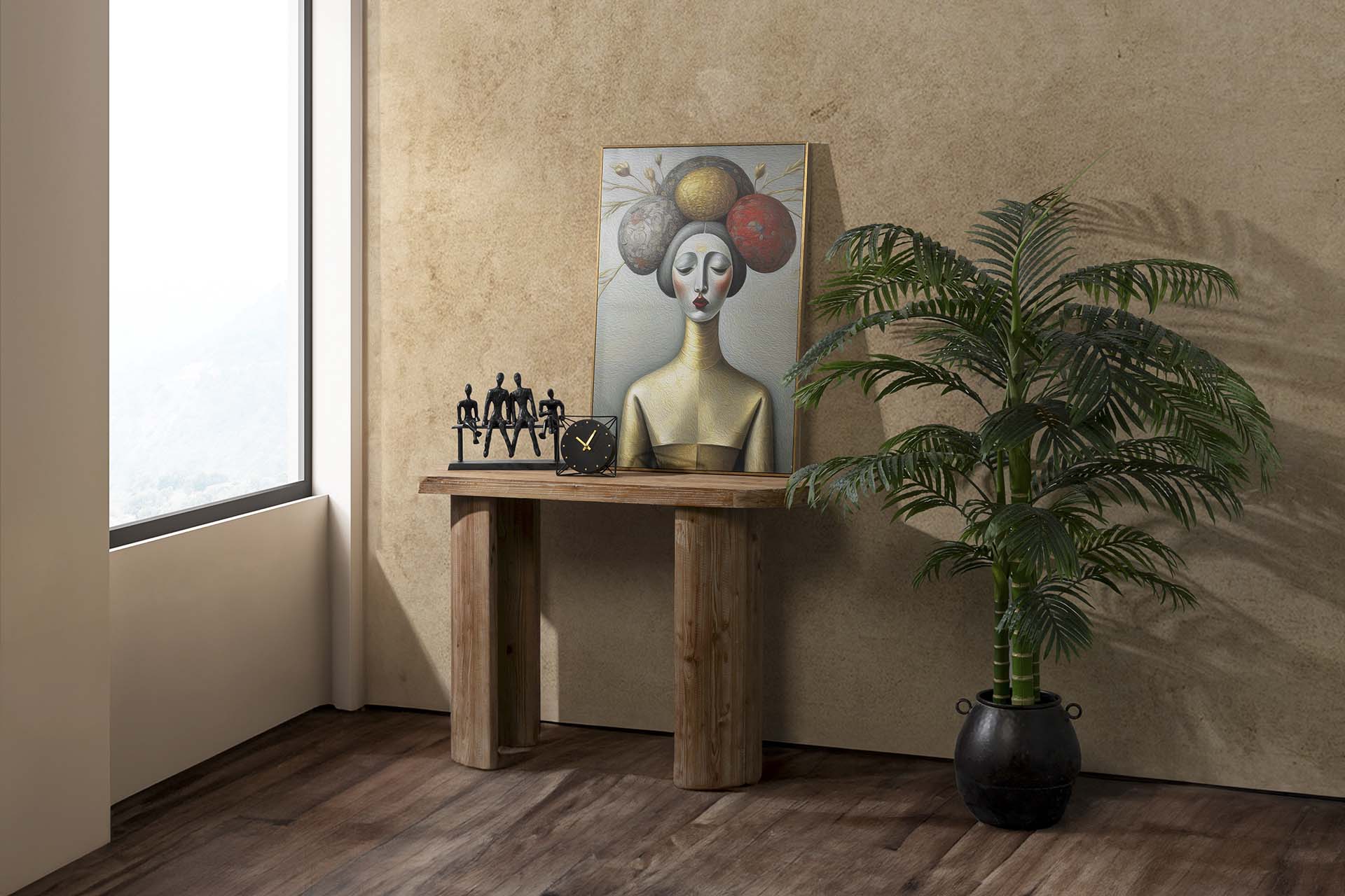 JARRON METAL NEGRO 30x30x33 CM