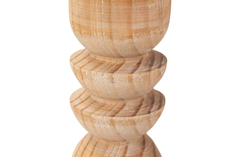PORTAVELAS MADERA MARRON 11x11x30 CM
