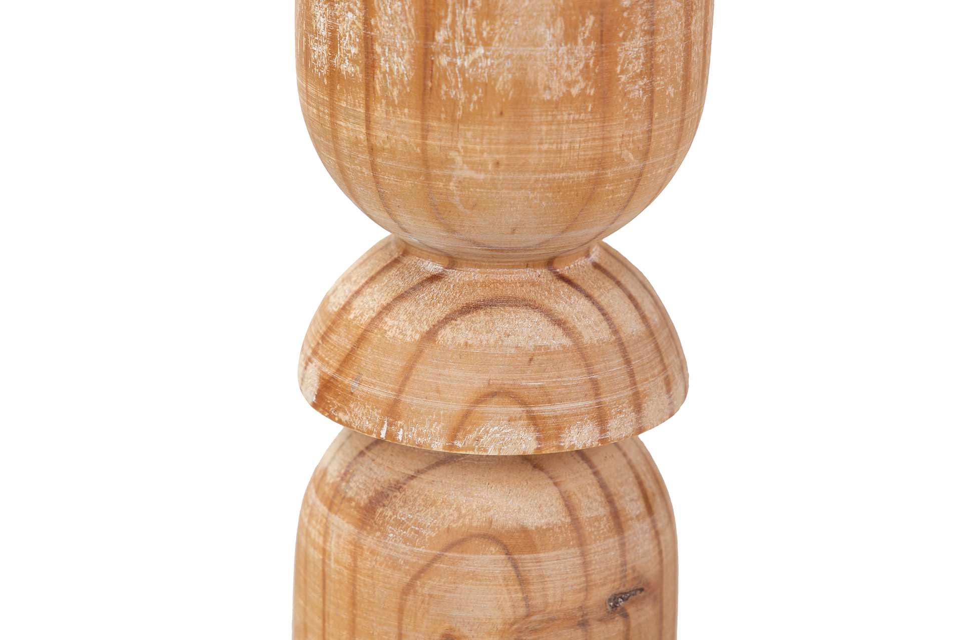 PORTA-VELAS DE MADEIRA MARROM 11x11x41 CM