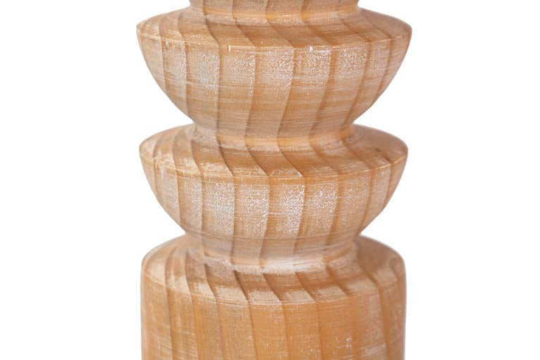 PORTAVELAS MADERA MARRON 11x11x50 CM