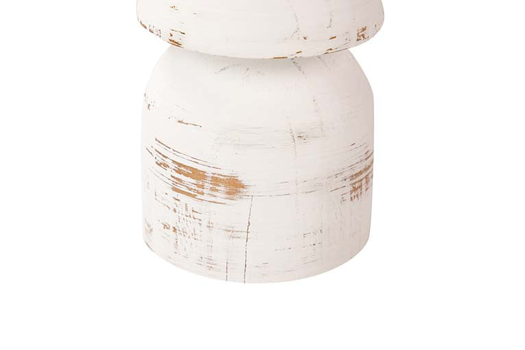 PORTAVELAS MADERA BLANCO 11x11x41 CM