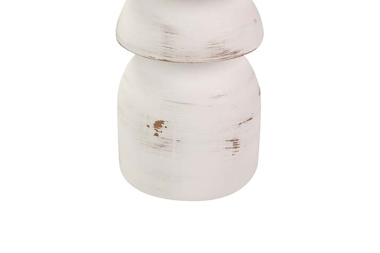 PORTAVELAS MADERA BLANCO 11x11x50 CM