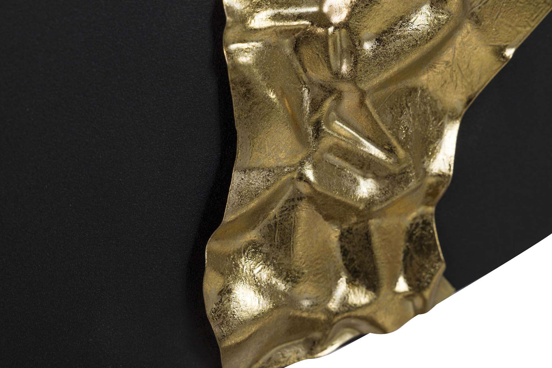 ESPELHO REDONDO DE METAL PRETO DOURADO 70x3x70 CM