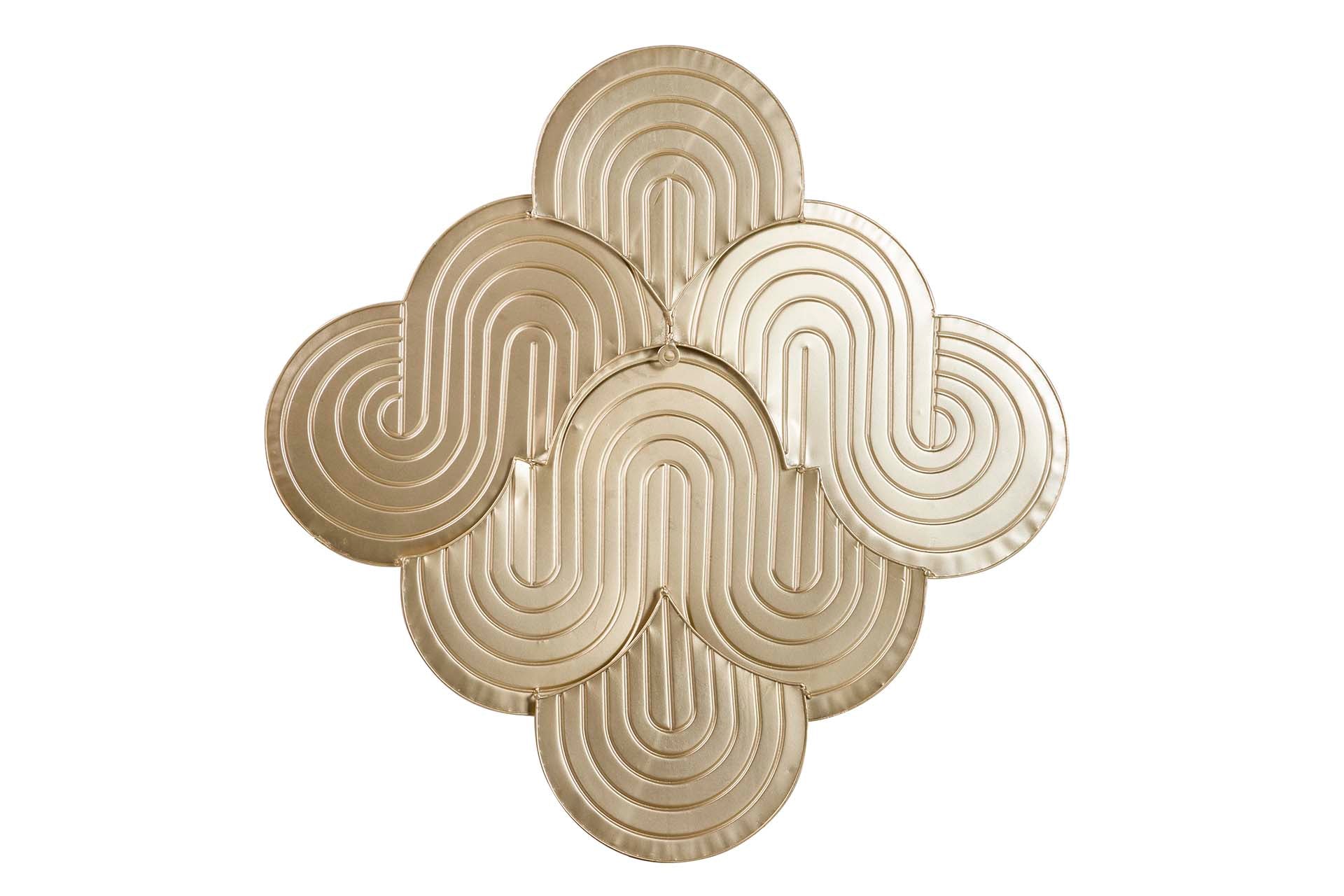 ORNAMENTO DE PAREDE DE METAL DOURADO 78x3x80 CM