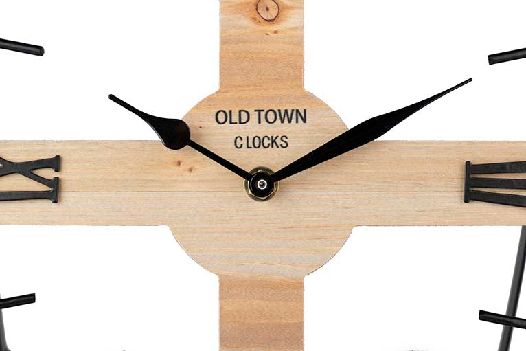 RELOJ SOBREMESA METAL MADERA 23x2,5x23 CM