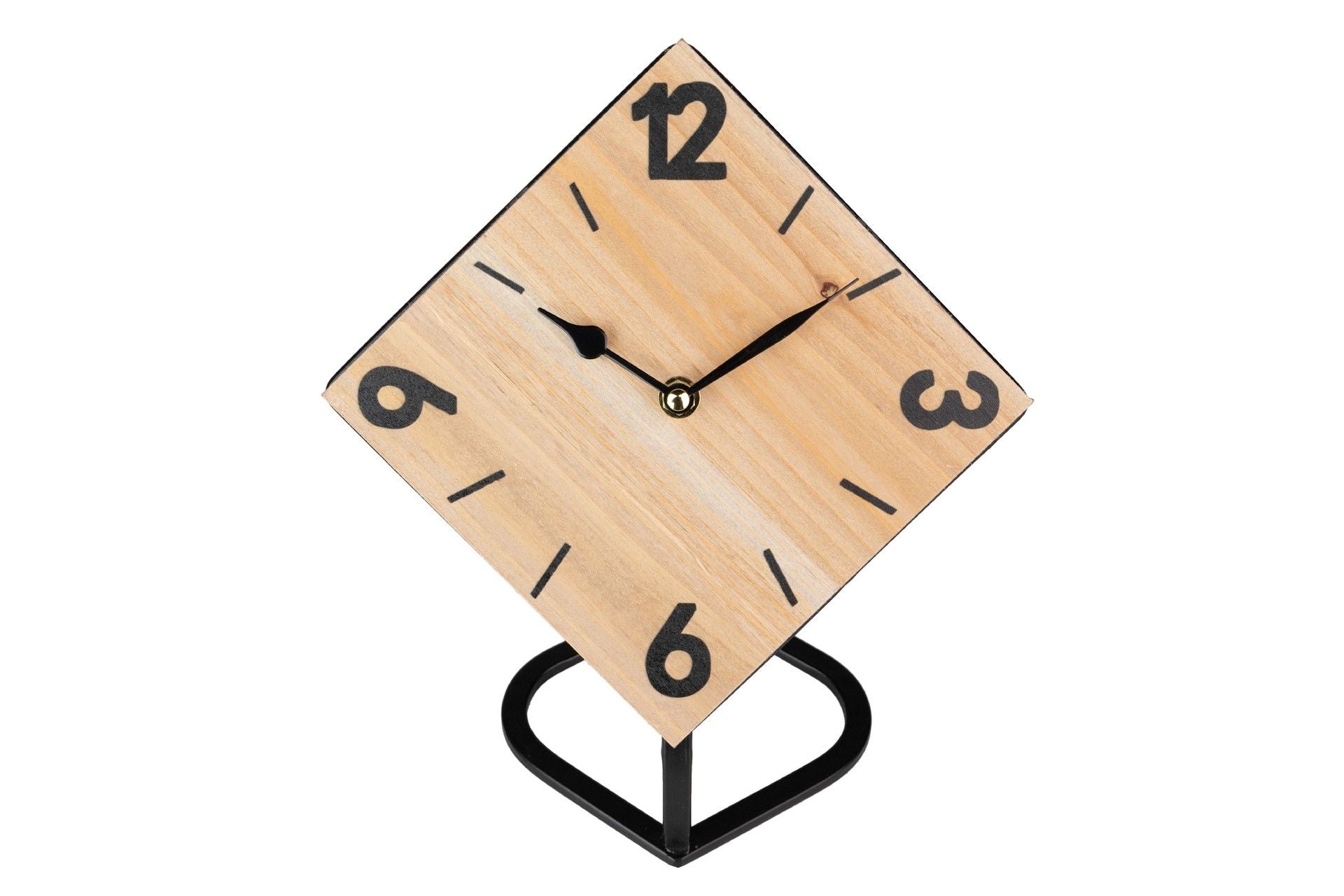 RELOJ SOBREMESA METAL MADERA 25x14x26 CM