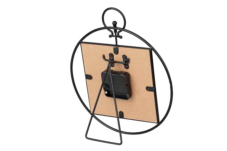 RELOJ SOBREMESA METAL MADERA 23x7x26,5 CM