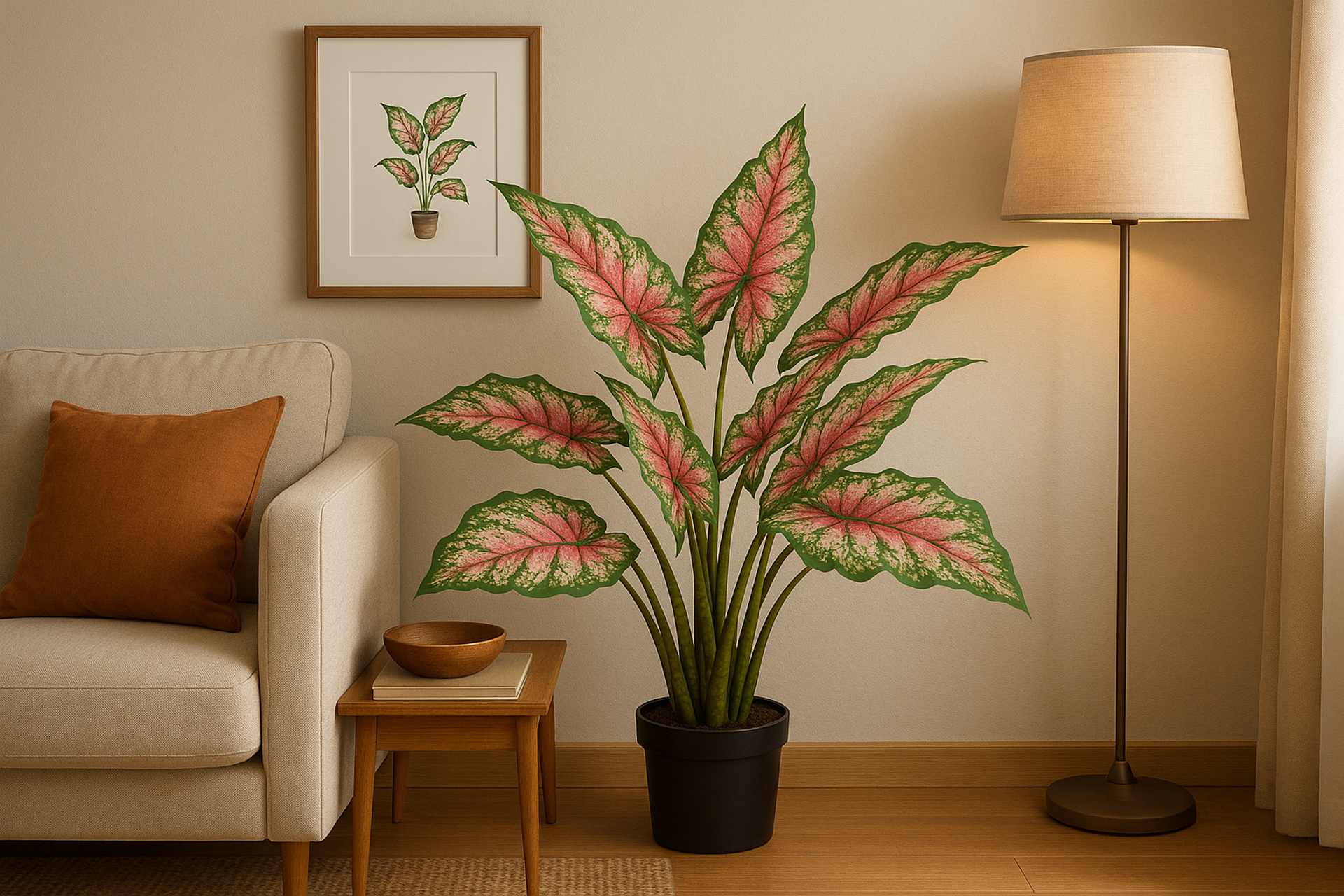 PLANTA TARO TABBY CON MACETA 80x70x100 CM