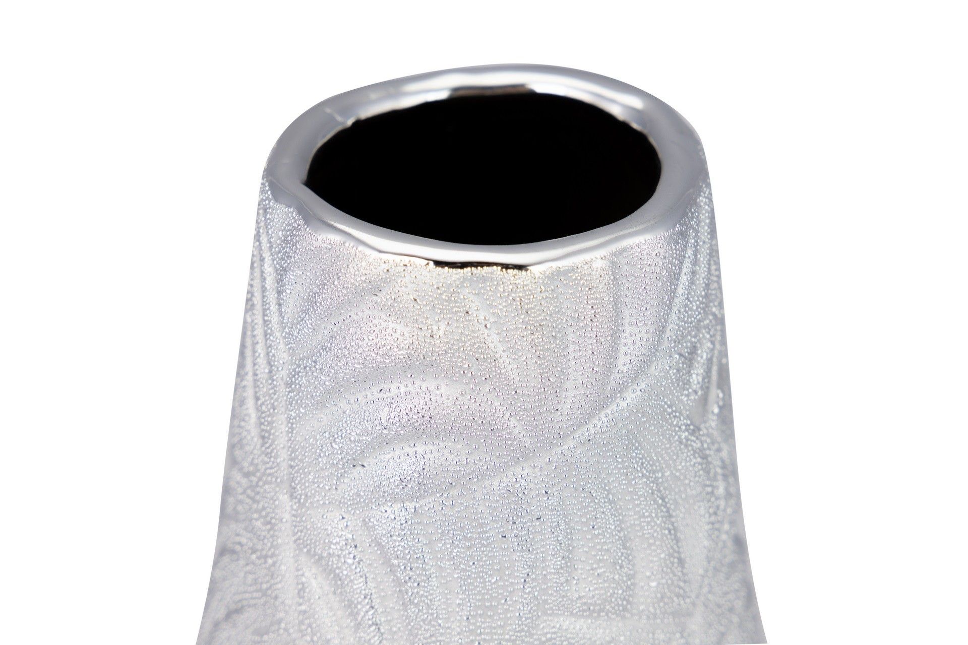 SILVER CERAMIC VASE 15x15x28 CM