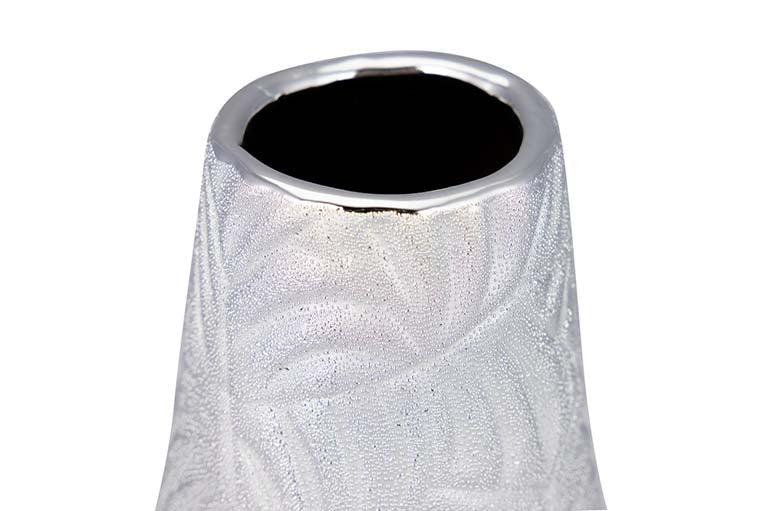 JARRON CERAMICA PLATEADO 15x15x28 CM