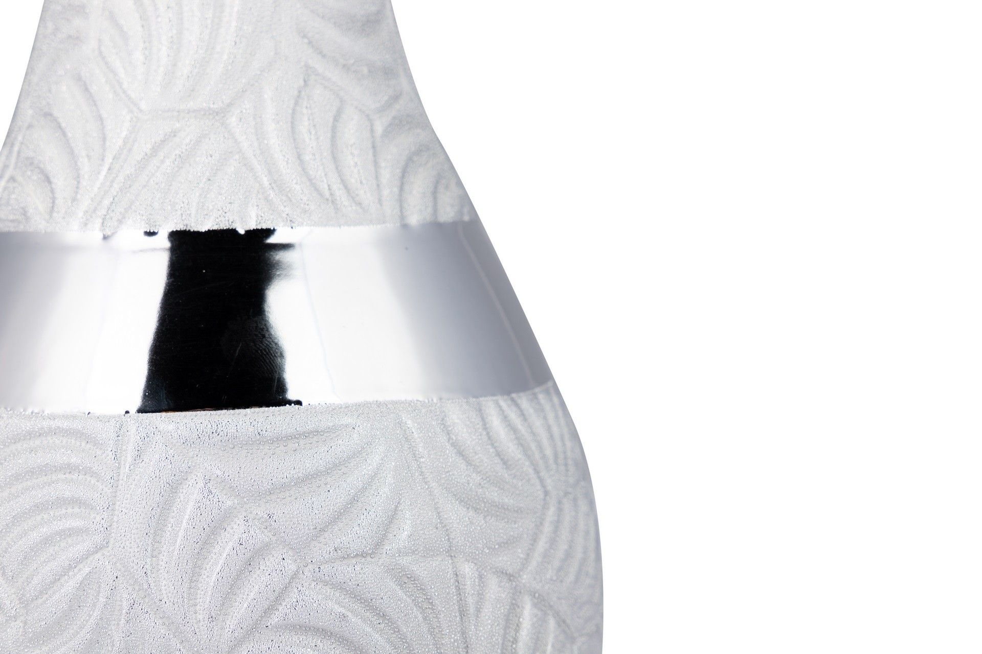 SILVER CERAMIC VASE 15x15x28 CM