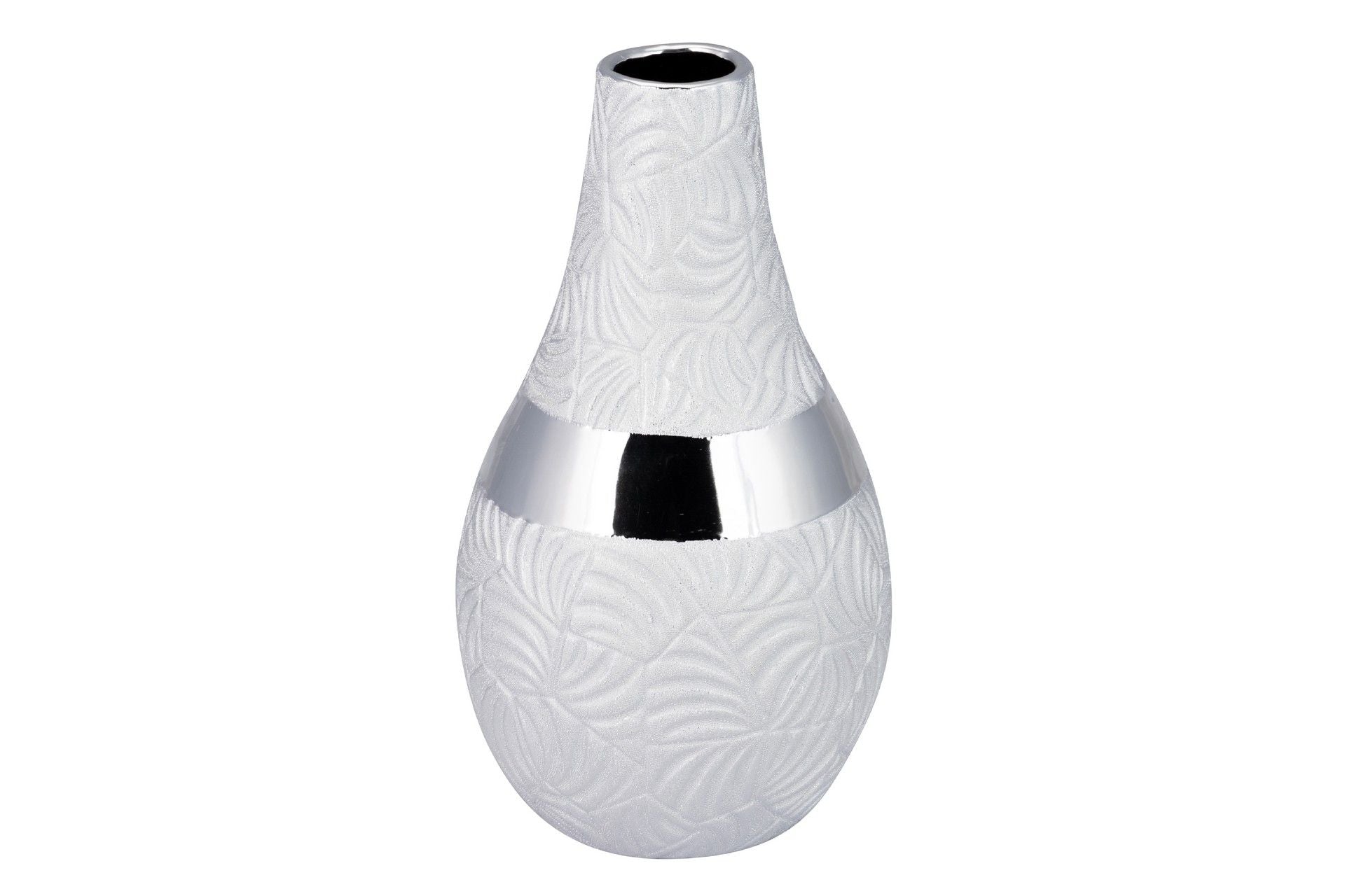 VASO DE CERÂMICA PRATA 15x15x28 CM